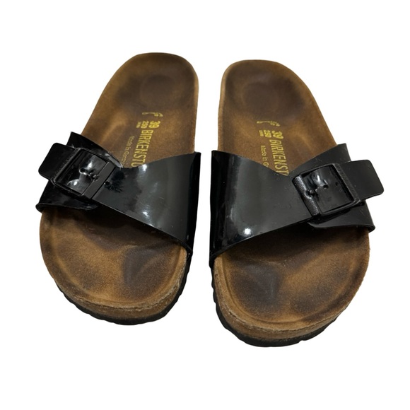 Birkenstock Madrid Birko-Flor Patent Leather Sandals EU 39 US Woman’s 8 - 8.5 - Picture 3 of 8
